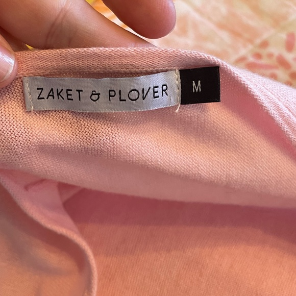 Like new petal pink Zaket & Plover Side Stripe crewneck sweater size medium - Picture 8 of 9
